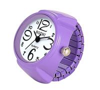 JewelryWe Orologio da dito da uomo e donna con elastico rotondo al quarzo, Anello Orologio Rotondo, Colore da Scelta