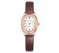 JewelryWe Orologio da Donna Quadrante Ovale: Orologio Analogico Piccolo Rigido Bracciale Cinturino in Pelle Idee Regalo per lei