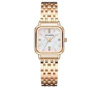 JewelryWe Orologio da donna resistente all'acqua, orologio rotondo semplice e classico, analogico al quarzo con diamanti, cinturino in acciaio inossidabile con indicatore di data, funzione luminosa,