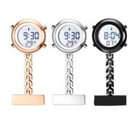 JewelryWe Orologio da infermiera digitale da tasca con clip, orologio digitale elettronico multifunzionale medici infermiere orologio da lavoro con calendario, sveglia, cronometro, multicolore