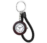 JewelryWe Orologio da infermiere - superficie dei numeri arabi e cassa completamente in diamante e orologio da infermiera in pelle per fibbia zaino portachiavi cordino, Nero