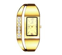 JewelryWe Orologio da Polso al Quarzo da Donna: Orologio con Bracciale Rettangolare con Strass e Quadrante Quadrato