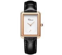 JewelryWe Orologio da Polso Analogico da Donna: Orologio Piccolo Cinturino in Pelle, Orologio Quadrato senza Numero Impermeabile Idee Regalo per lei