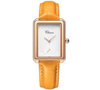 JewelryWe Orologio da Polso Analogico da Donna: Orologio Piccolo Cinturino in Pelle, Orologio Quadrato senza Numero Impermeabile Idee Regalo per lei