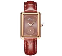 JewelryWe Orologio da Polso Analogico da Donna: Orologio Piccolo Cinturino in Pelle, Orologio Quadrato senza Numero Impermeabile Idee Regalo per lei