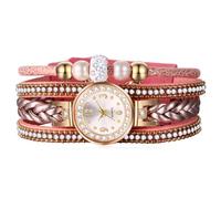 JewelryWe - Orologio da Polso da Donna Cinturino Multifili in Pelle con Zircone Lucido Bracciale da Ragazza