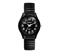 JewelryWe Orologio da polso da donna, elegante, analogico, al quarzo, con quadrante digitale e cinturino in lega elastica, oro/argento, 1 acciaio inox-nero (orologio da uomo)