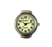 JewelryWe Orologio da polso da uomo e da donna, quadrante con cassa in stile retrò, cinturino elastico regolabile al quarzo, Numeri arabi in bronzo, Cinturino