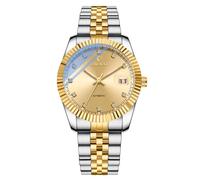 JewelryWe - Orologio da Polso da Uomo Meccanico Automatico da 36 Ore di Riserva di Carica, Lancette Luminescenti, Diamanti come Indici, Resistente all'Acqua, Design Elegante, Idee Regalo