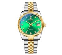 JewelryWe - Orologio da Polso da Uomo Meccanico Automatico da 36 Ore di Riserva di Carica, Lancette Luminescenti, Diamanti come Indici, Resistente all'Acqua, Design Elegante, Idee Regalo