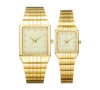 Jewelrywe Orologio da Polso Diamante Impermeabile: Orologio con Zircone da Uomo Donna Quadrante Quadrato in Acciaio Inossidabile Orologio da Fidanzati al Lavoro Lusso