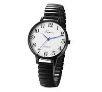 JewelryWe Orologio da Polso Elastico da Donna: Orologio Cinturini Elastici Numeri Arabi Quadrante Grande Colore Nero