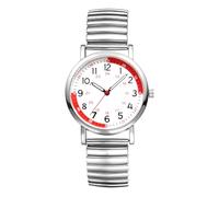 JewelryWe Orologio da Polso Elastico Unisex: Orologio per Infermieri con Quadrante Grande Facile da Leggere Lancetta dei Secondi e 24 Ore