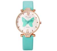 JewelryWe Orologio da Polso Farfalla da Ragazze: Orologio al Quarzo Cinturino in Pelle Colore da Scelta