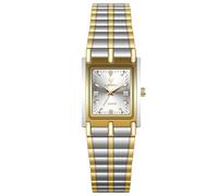 Jewelrywe Orologio da Polso Fidanzati Impermeabile: Orologio con Zircone da Uomo Donna Quadrante Quadrato in Acciaio Inossidabile Orologio al Lavoro Lusso
