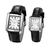 JewelryWe - Orologio da Polso in Cuoio con Numeri Romani, Orologio al Quarzo Vintage da Uomo Donna, Regalo per Lui Lei