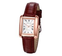 JewelryWe - Orologio da Polso in Cuoio con Numeri Romani, Orologio al Quarzo Vintage da Uomo Donna, Regalo per Lui Lei