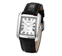 JewelryWe - Orologio da Polso in Cuoio con Numeri Romani, Orologio al Quarzo Vintage da Uomo Donna, Regalo per Lui Lei