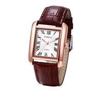 JewelryWe - Orologio da Polso in Cuoio con Numeri Romani, Orologio al Quarzo Vintage da Uomo Donna, Regalo per Lui Lei