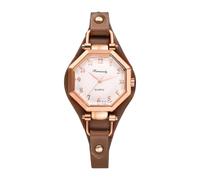 JewelryWe Orologio da Polso in Pelle da Donna: Orologio al Quarzo Quadrante a forma Oattagono Cinturino in PU Pelle Idee Regalo per lei