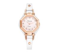 JewelryWe Orologio da Polso in Pelle da Donna: Orologio al Quarzo Quadrante a forma Oattagono Cinturino in PU Pelle Idee Regalo per lei