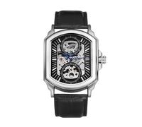JewelryWe Orologio da Polso Meccanico Automatico: Orologio da Uomo Impermeabile Scheletro Orologi Lusso Luminoso Cinturino in Pelle