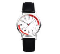 JewelryWe Orologio da Polso Pelle da Donna: Orologio per Infermieri Facile da Leggere Lancetta dei Secondi e 24 Ore