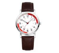 JewelryWe Orologio da Polso Pelle da Donna: Orologio per Infermieri Facile da Leggere Lancetta dei Secondi e 24 Ore