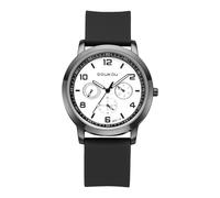 JewelryWe Orologio da Polso Silicone da Uomo: Orologio al Quarzo Quadrantini Finti con Secondi Numero Grande Idee Regalo per Ragazzi