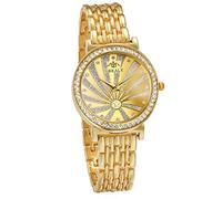 JewelryWe Orologio da Polso Unisex, Orologio al Lavoro con Zircone Lucido, Colore Oro