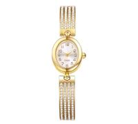 JewelryWe Orologio da Polso Zirconi da Donna: Orologio Piccolo Quadrante Ovale Bracciale Cinturino Brillante Idee Regalo per lei