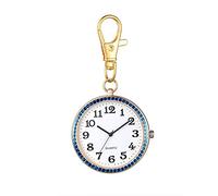JewelryWe, orologio da tasca al quarzo, con strass, cinturino a clip, per uomo e donna