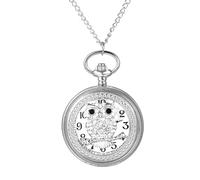 JewelryWe - Orologio da Tasca Gufo con Diamante Colore Argento