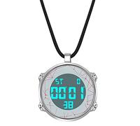 JewelryWe orologio da tasca uomo donna orologio al quarzo digitale 30 m impermeabile data settimana calendario sveglia orologio sportivo con collana in pelle orologio a catena regalo