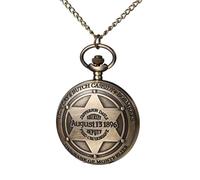 JewelryWe - Orologio da Tasca Vintage da Uomo con Catena Designo a Stella dello Sceriffo Western