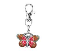 JewelryWe Orologio da taschino con moschettone a farfalla: da uomo e da donna, a forma di farfalla, con portachiavi, analogico, al quarzo, per infermieri, studenti, appassionati di attività all'aperto