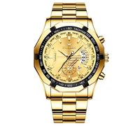 JewelryWe Orologio da uomo al quarzo, analogico, impermeabile, 30 m, con data, calendario e lancette luminose, regalo per uomini e ragazzi