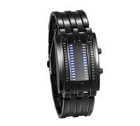 JewelryWe Orologio digitale da uomo da donna con LED binario impermeabile 30 m, cinturino in lega, sportivo, militare, orologio da polso per lui e per lei