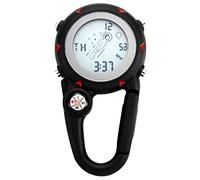 JewelryWe Orologio digitale da uomo e da donna, con clip, mini orologio Microlight con fibbia per cintura, orologio da taschino per arrampicata, medici, infermieri, cuochi, Spaceman-nero, Compatto