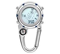 JewelryWe Orologio digitale da uomo e da donna, con clip, mini orologio Microlight con fibbia per cintura, orologio da taschino per arrampicata, medici, infermieri, cuochi, Astronauta-blu, Sportivo