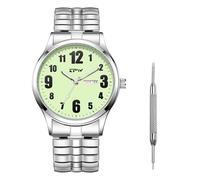 JewelryWe Orologio Elastico da Uomo Donna: Orologio da Polso Analogico al Quarzo con Numeri Grandi con Settimana Regalo per lui lei