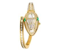 JewelryWe Orologio Elastico Serpente da Donna: Orologio Analogico con Zircone Vintage Memoriale Idee Regalo per lei