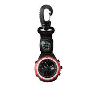JewelryWe Orologio multifunzione con moschettone: orologio da uomo e donna, doppio display, analogico, digitale, per sport all'aria aperta, con sveglia, cronometro, calendario e bussola decorativa per