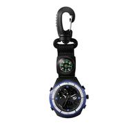 JewelryWe Orologio multifunzione con moschettone: orologio da uomo e donna, doppio display, analogico, digitale, per sport all'aria aperta, con sveglia, cronometro, calendario e bussola decorativa per