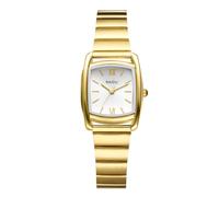 JewelryWe Orologio Quadrato Analogico da Donna: Orologio al Quarzo Numeri Romani in Acciaio Inossidabile Idee Regalo per lei