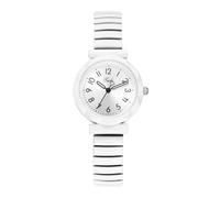 JewelryWe Orologio unisex con cinturino elasticizzato: quadrante analogico al quarzo con lunetta sfaccettata, facile da leggere, cinturino elastico in acciaio inox, colori pastello, orologio da polso