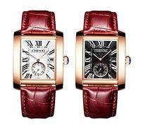 JewelryWe Orologio Uomo Blu/Bianco Orologi Cavaliere, Quadrato Orologio Originale Retro, Orologio al Quarzo con il Calendario di Stile Buon Regalo