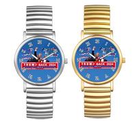 JewelryWe Trump-Attentat Orologio da polso elastico per uomo e donna, Donald Trump Survived Shot Fist Raised Analogico, al quarzo, in acciaio inox, con numeri romani, Trump #2 - 2 pezzi (argento+oro)