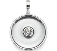 Jewels by Leonardo 024370 - Ciondolo a forma di Dorma, in acciaio inox color argento, pietra di vetro rotonda con zirconi incastonati, idea regalo per donne, Eine Größe, Acciaio inossidabile, Perla