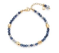 JEWELS BY LEONARDO Bracciale Aline • Braccio in acciaio inox dorato • Mix di perle infilate, pietre di vetro e pepite d'oro • 18,5-21 cm di lunghezza • Gioielli regalo per donne • 025375